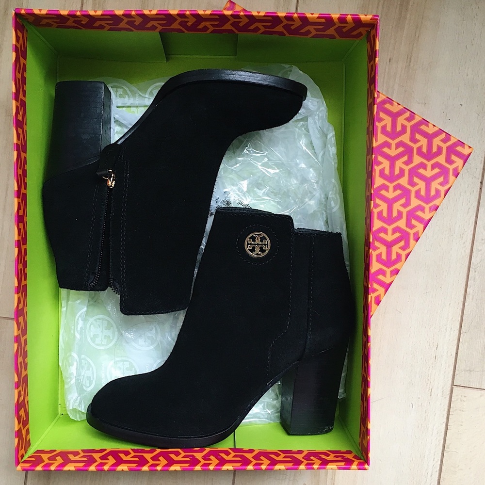 Tory Burch Suede Leather Booties with Heels